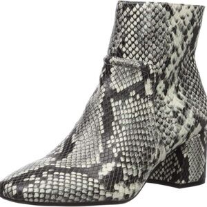 Kenneth Cole Snakeskin Black and White Booties